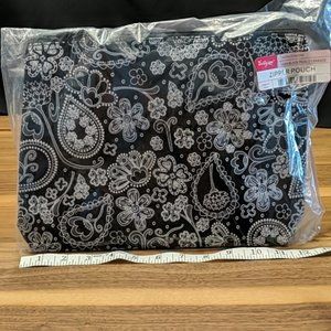 Black and White Large Zipper Pouch